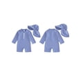 thumbnail image 3 of 2Pcs Baby Boys Rash Guard Swimsuit, Long Sleeve Striped One-Piece Bathing Suit with Sun Hat, UPF 50+ Infant Swimwear, 3 of 10