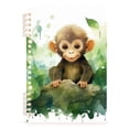 thumbnail image 2 of Monkey Leaves Ring Binder Notebook Journey Note Diary College Ruled Spiral Notebook Study Loose Leaf Paper A5 60 Pages, 2 of 8