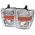 thumbnail image 1 of Spec-D Tuning Headlight Assembly 2LH-F25008-RS Factory Style Headlight With Amber Reflectors; Clear Lens; ABS Plastic Chrome Housing; DOT/SAE Approved; Set Of 2; Bulbs Not Included, 1 of 10