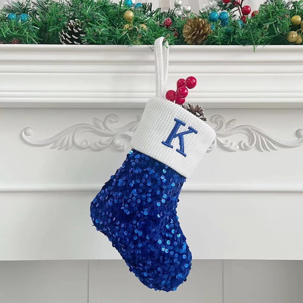 Calcetines con letras navideñas, calcetines sólidos de lana con colgante, adornos navideños, bolsas de regalo, calcetines para mujer.