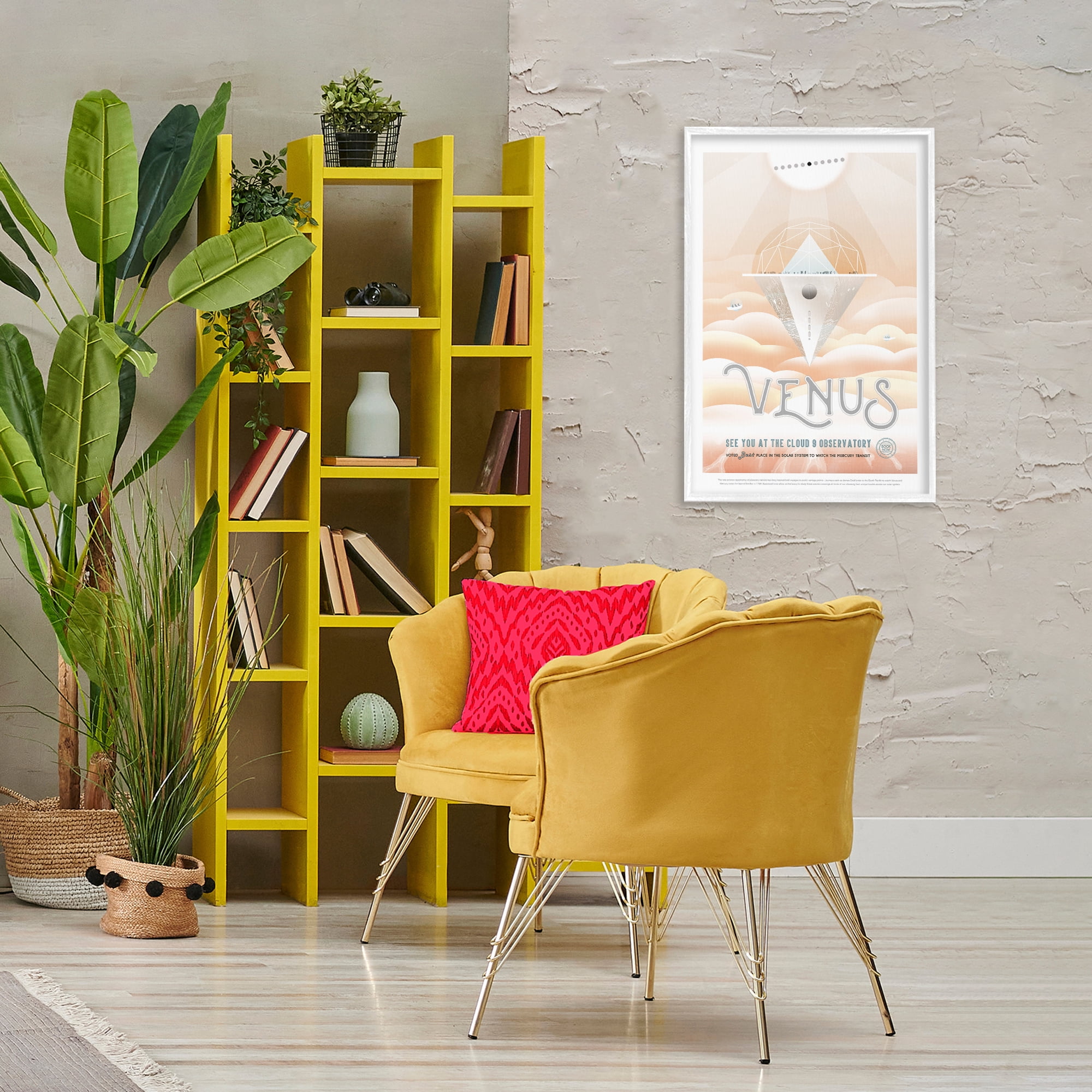 Stupell Industries Venus Space Exploration Typography Painting White Framed Art Print Wall Art, 20 x 30