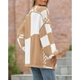 thumbnail image 6 of FUNING Casual Cardigan Sweater for Women Fall 2025 Long Sleeve Open Front Chunky Knit Sweaters Checkered Outwear Coat, 6 of 6