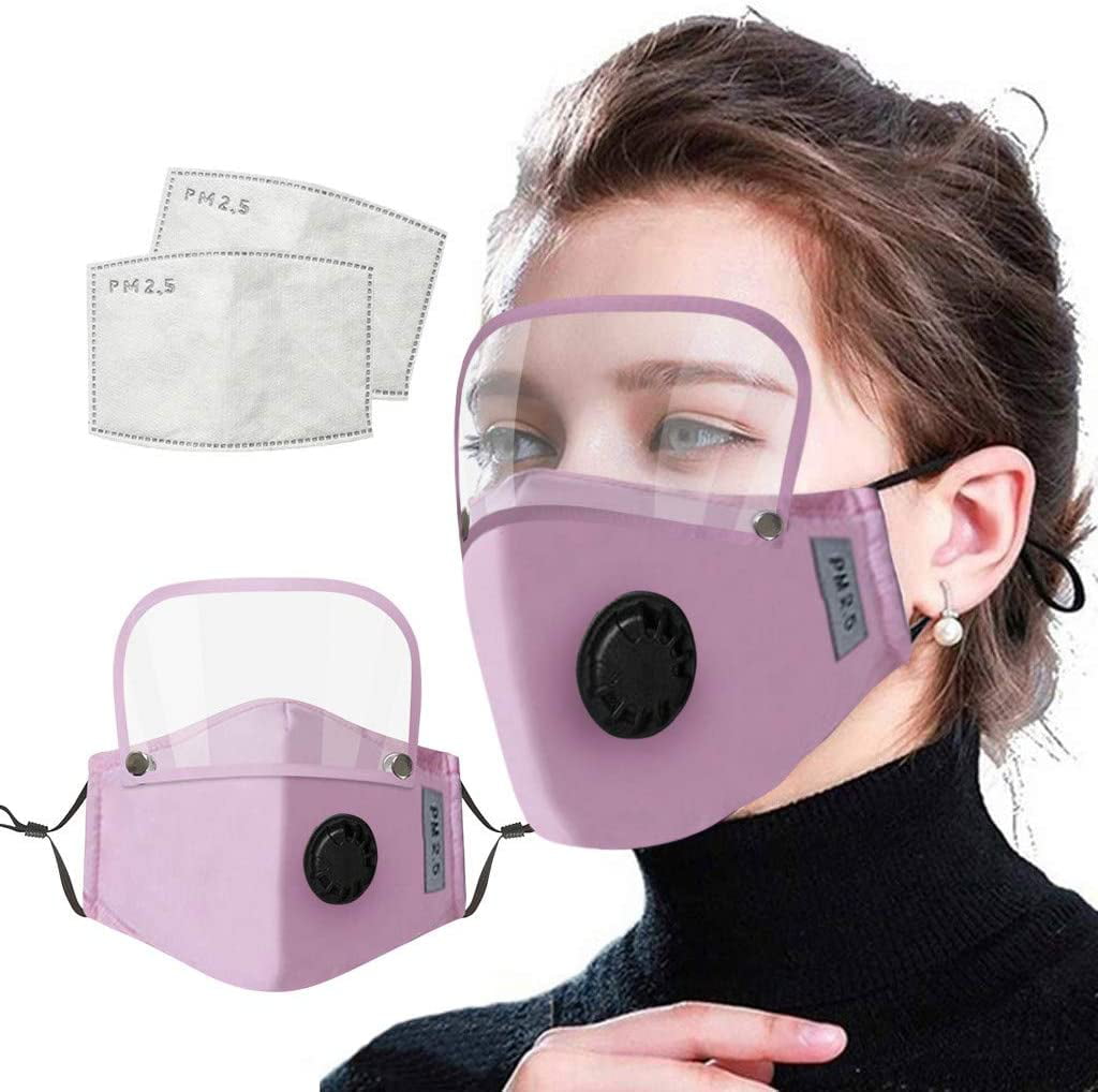Ecosprial Fashion Face Mask Washable Reusable Face Protection With Filter Detachable Pink