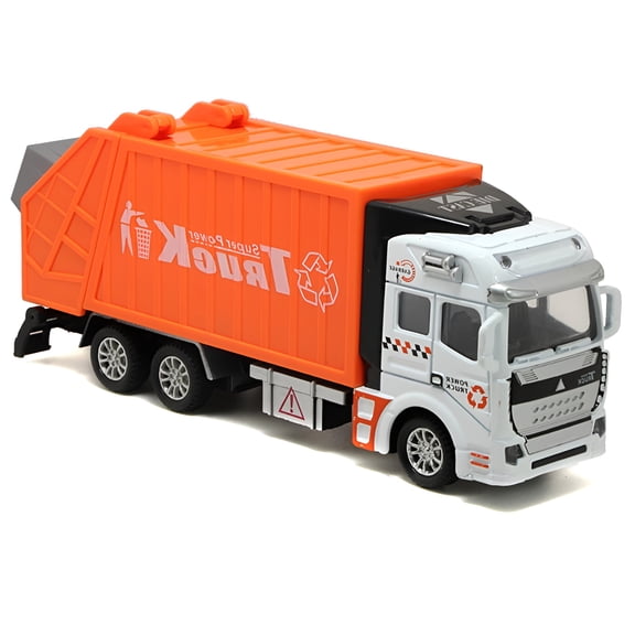 BESTSKY 1/48 Scale Mini Garbage Truck Model with Removable Trash Can, Interactive Kids Toy for Indoor Outdoor Play, STEM Learning Gift
