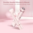 thumbnail image 2 of Electric razor for women, bikini line trimmer, waterproof, double heads, type-c purple, 2 of 5