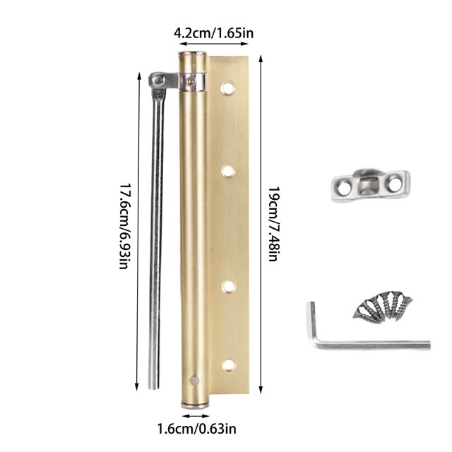 JJKBVCLO Automatic Door Closer Set With Stainless Steel Spring 150 Opening Angle Self Closing Hinge Adjustable Automatic Door Closer (with Lever Arm) Screws