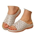 thumbnail image 3 of Womens Casual Slide Sandals Open Toe Platform Sandals Non Slip Breathable Fashion Summer Shoes, 3 of 9