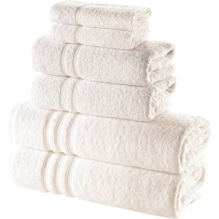 Hammam Linen Hand Towels Set Cool Grey Soft Fluffy, Absorbent and Quick Dry  Perfect for Daily Use