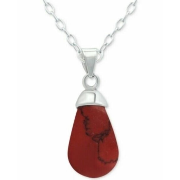 Giani Bernini Red Jasper 18" Pendant Necklace in Sterling Silver