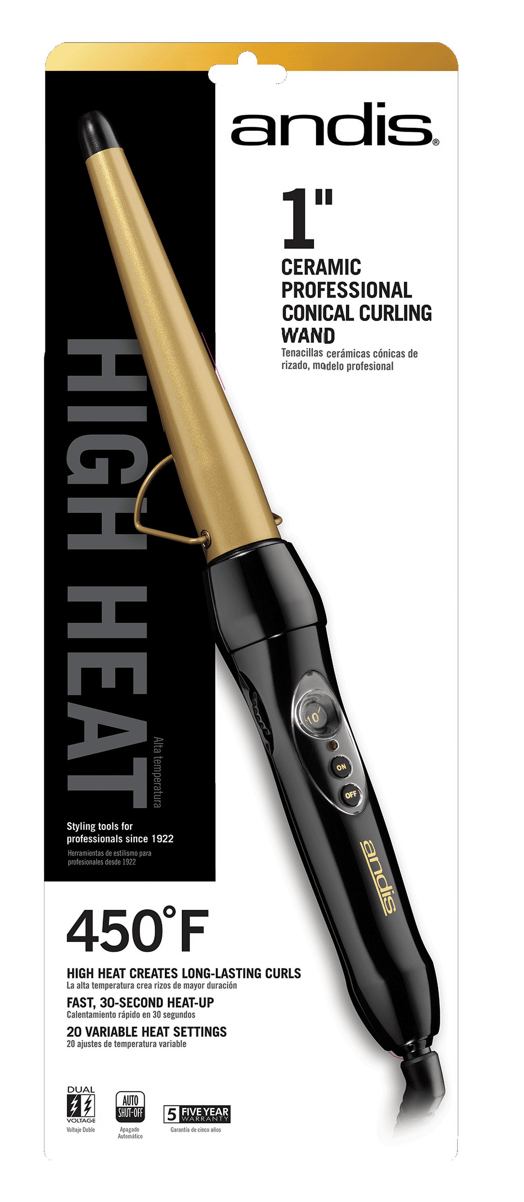 Andis High Heat Gold Ceramic Conical Curling Wand, 1-Inch - image 3 of 4