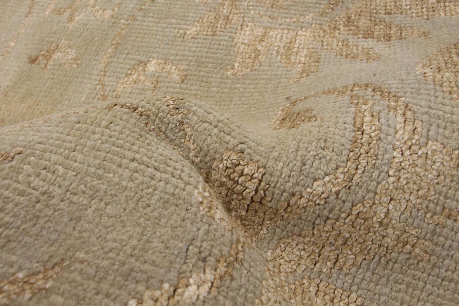 ECARPETGALLERY 4'10" x 7'10" Transitional La Seda Hand-knotted Area Rug for Living Room, Dining Room and Bedroom in Grn