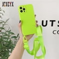 thumbnail image 1 of Funda de teléfono con correa de cordón de silicona líquida para iPhone 14 12 11 Pro Max 13 XS XR 8 7 Plus SE funda blanda Tan Jianjun unisex, 1 of 2