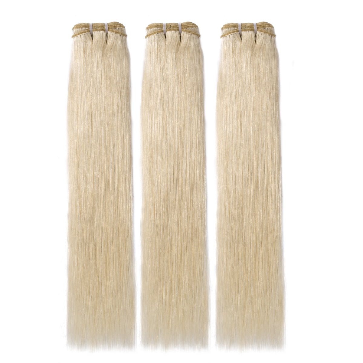SEGO Platinum Blonde Bundle Straight Remy Human Hair Weft Sew in Hair Extensions for Women Brazilian Hair Weave Double Weft 7A Thick Soft Hand Tied Hair Weave