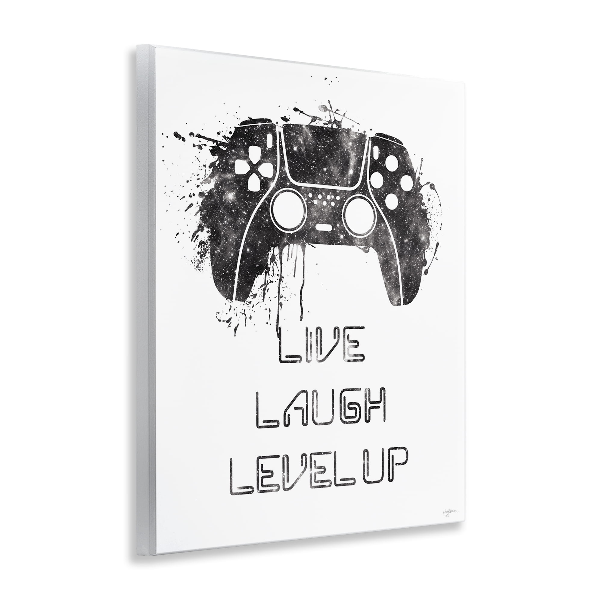 Stupell Industries Live Laugh Level Up Typography Painting Unframed Art Print Wall Art, 11 x 14