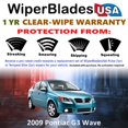 thumbnail image 2 of 2009 Pontiac G3 Wave Beam Wiper Blades Wipers w/1yr Warranty (Set of 3) w/Rear Wiper, 2 of 5