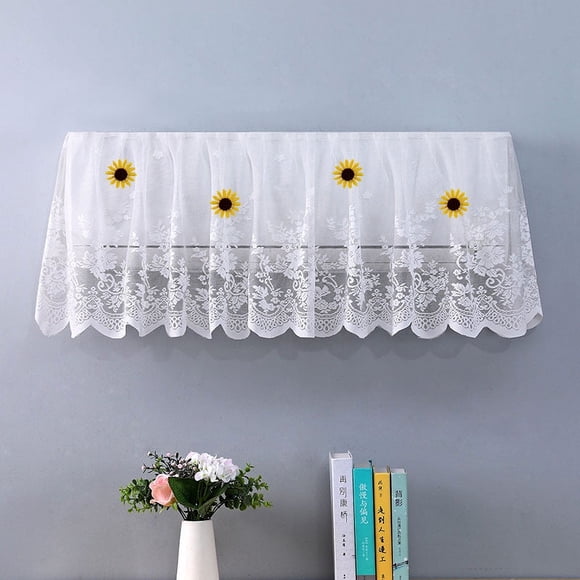 Nvzi 1 pieza de 92 cm, funda protectora para aire acondicionado, diseño de girasol blanco y amarillo, para colgar en el jardín secreto, funda protectora para aire acondicionado (estilo 9)