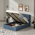 thumbnail image 2 of Full Size Lift up Storage Bed, Upholstered Platform Bed Frame with Modern Linen Fabric Wingback Headboard, Wood Slats Support, Noiseless, Easy Assembly, No Box Spring Needed, NIAGARA, 2 of 5