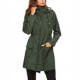 thumbnail image 4 of Chaqueta deportiva para mujer Abrigo a prueba de viento impermeable al aire libre para niñas, Verde negruzco, L Noticed HA6452-18B, 4 of 6