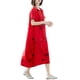 thumbnail image 3 of Vestido suelto vintage para mujer, vestido de lino de algodón holgado de manga corta Eccomum Rojo/XL, 3 of 7