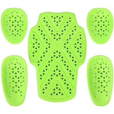 CE Level 2 Back Armor Protector Pad, CE Level 2 Elbow and Shoulder Certified, Anti Impact Inserts for Motorcycle Jackets (5 PC Set) Green Green