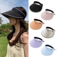 thumbnail image 2 of bestolf Women Sun Hat Empty Top Adjustable Buckle Foldable Cap Summer Cycling Hiking Air Circulation Hat, 2 of 7