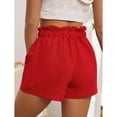 thumbnail image 5 of Yubnlvae Women's Summer Shorts - High Waist Casual Elastic Waist Shorts Red S, Women Elastic Summer Womens Casual Shorts Shorts And High Solid Waist Women's Shorts, 5 of 7