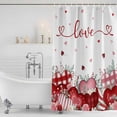 thumbnail image 2 of Love Heart Valentine's Day Shower Curtain Set - 72" x 78" Washable Bathtub Curtain with 12 Hooks, Eucalyptus Botanical Red Pink Waterproof Fabric Stall Shower Curtains for Bathroom/Bathtub Décor, 2 of 6