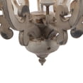 thumbnail image 4 of Aki 21 Inch 6 Light Chandelier, Carved Wood Frame, Classic, Vintage, White- Saltoro Sherpi, 4 of 5