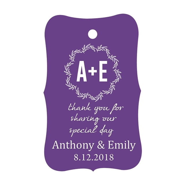 100 PCS Thank You for sharing our special day Custom Made Hang Tags Personalized Wedding Favor Gift Paper Tags