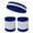 White / Blue, variant on COUVER Premium Tennis Style Standard Size Sweatband Headband Wristbands Set - White / Blue