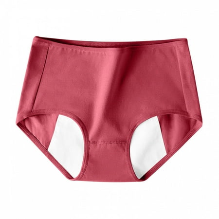 

LoyisViDion Women S Physiological Panties Seamless Mid-Waist Breathable Underwear Red L