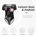 thumbnail image 5 of Lsque Geometry Dash Women's Crew Neck Short Sleeve Bodysuit Basic T Shirts Tops Onesie Adult Cute Pajama-Medium, 5 of 8