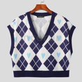 thumbnail image 1 of INCERUN Love diamond knit Chaleco Con Cuello En V, 1 of 4