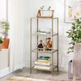 thumbnail image 4 of Boutique Home Modern Tempered Glass 4-tier Storage Rack with Golden Metal Frame, 4 of 7