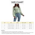 thumbnail image 7 of Women Off Shoulder Long Puff Sleeve Tops Pure Color Front Lace Up Back Shirred Blouse Shirt for Dating Light Green XL, 7 of 7