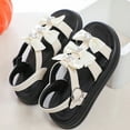 thumbnail image 4 of IUJSOY Girls Gladiator Sandals Little Kids Toddler Open Toe Cute Bow Strappy Summer Flats Shoes, 4 of 8