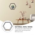 thumbnail image 2 of 1pc Hexagon Shape Storage Rack Wall-mounted Storage Shelf Iron Wall Hanging Rack, 2 of 3