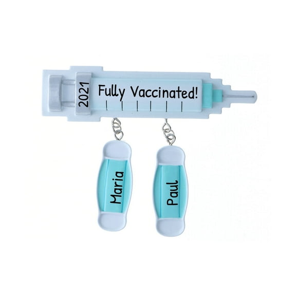 Ornaments by Elves Personalized Vaccinated Couple Christmas Tree Ornament 2024 - Engagement Gifts
