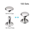 thumbnail image 3 of Unique Bargains 100 Sets Leather Rivets 9mm Double Cap Rivets 10mm Height Studs Silver Tone, 3 of 5