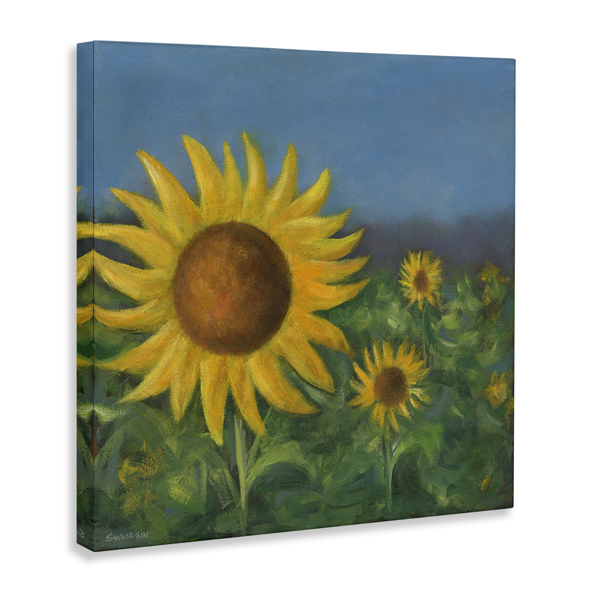 Stupell Industries Mellow Sunflower Garden Botanical & Floral Painting Gallery Wrapped Canvas Art Print Wall Art, 30 x 30