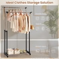 thumbnail image 5 of Patiojoy Rolling Clothes Rack Double Rod Garment Rack with Adjustable Height, 5 of 9