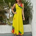 thumbnail image 6 of Christmas Hats on Yellow Dress Summer Street Style Bohemia Long Dresses Female Sleeveless Printed Maxi Dress, 6 of 9