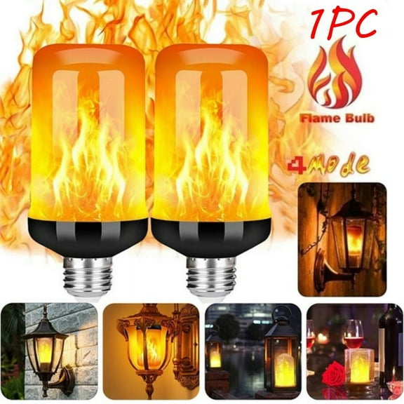 1Pc LED Flame Effect Fire Light Bulb E27 Simulated Nature Flicker Lamp Decor