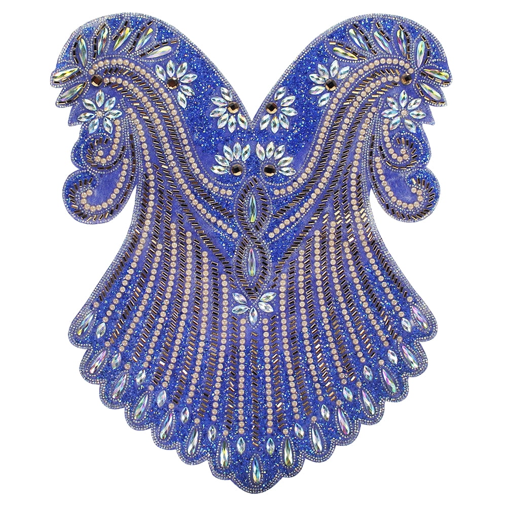 Large Hot Fix Rhinestones Applique Crystal Iron on Patches Trimming Embellishment for Party Dress Clothes Decorated 1 Piece