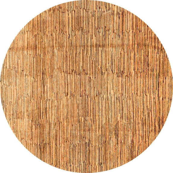 Ahgly Company Indoor Round Abstract Orange Modern Area Rugs, 3' Round