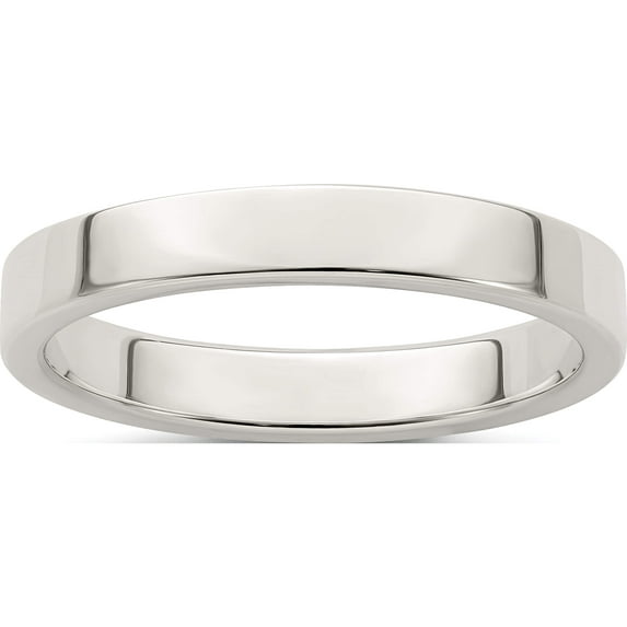 Sterling Silver Ss 3mm Flat Size 7.5 Band Made In United States qwfb030-7.5