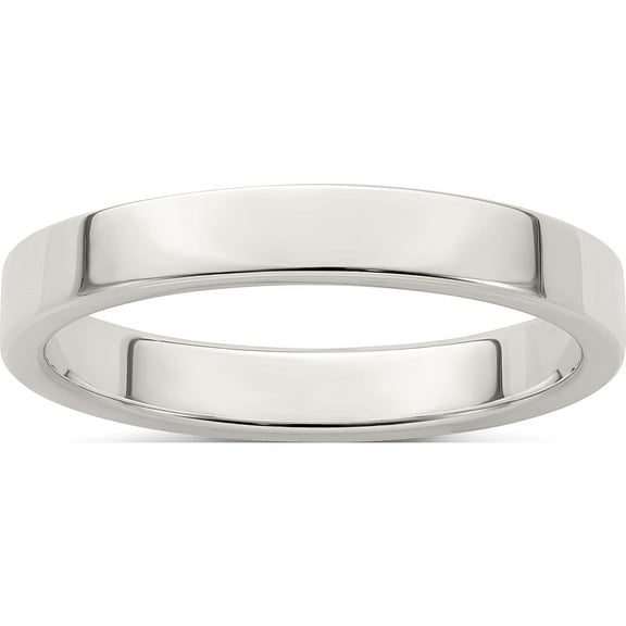 Sterling Silver Ss 3mm Flat Size 10 Band Made In United States qwfb030-10