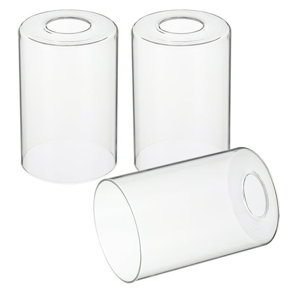 Uxcell 6 x 4 Inch Clear Glass Shades Replacement, 3pcs Handmade Glass Lamp Shade Cylinder Lampshade Light Fixture