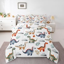 Castle Fairy Cartoon Dinosaur Full Size Comforter Sets,Animal Dino Bedding Sets