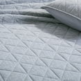 thumbnail image 3 of Chaps 3-Piece Jersey Knit Microfiber Quilt and Sham Set - Solid Coverlet Comforter - Grey - Size Full/Queen, 3 of 5